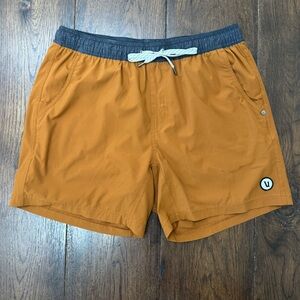 Vuori Men's Kore Shorts. Lined, Large, Like New Condition. Tumeric Color.